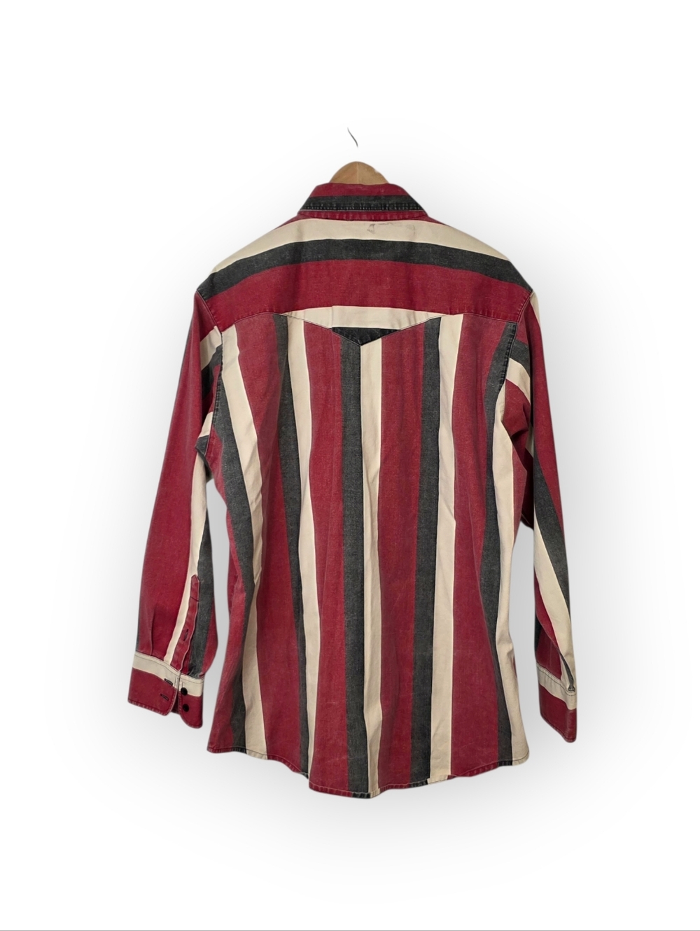 Vintage 90s Wrangler Western Striped Brushpopper Button-Down XL - Picture 2 of 7